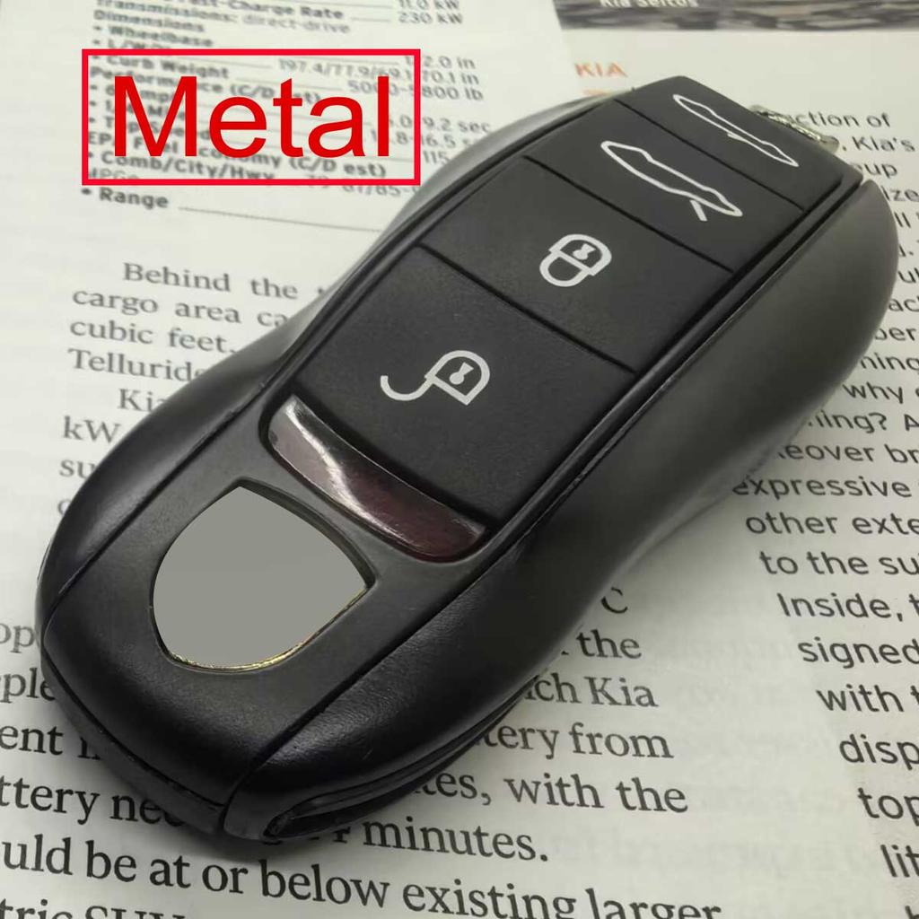 Metal Material Black Car Key Case Fob Cover Shell For Porsche Panamera Spyder Carrera Macan Boxster Cayman Cayenne 911 970 981
