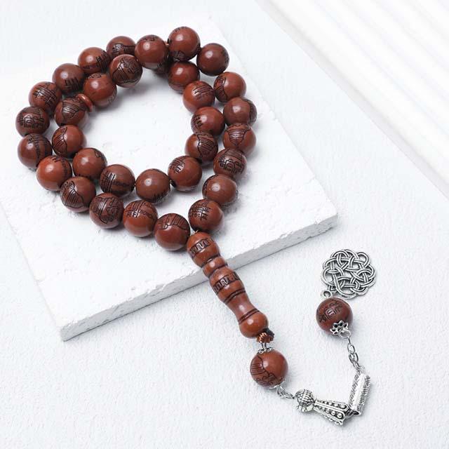 Middle Eastern 33-Bead Handheld Rosary Bracelet, 12mm, for Men and Women