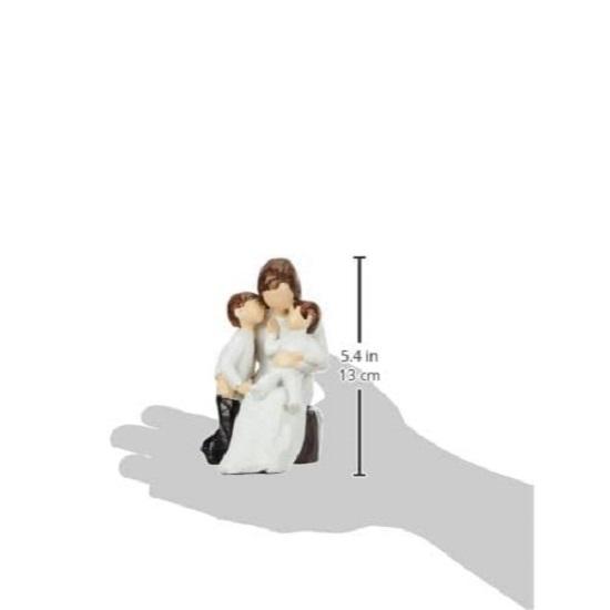 Beautiful Hand Painted Resin Miother and Child Statue (Pack of 1), People, White