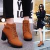 2025 New Spring Winter Women Pumps Boots High Quality Lace-up European Ladies Shoes PU High Heels Boots