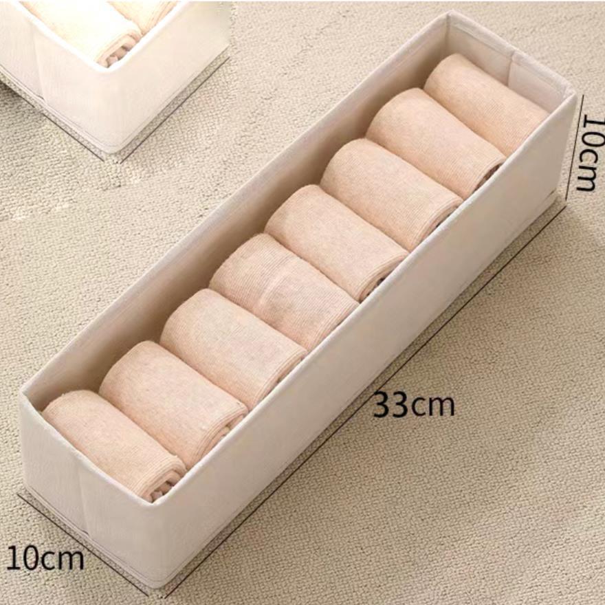 

Cotton Linen Foldable Fabric Underwear and Sock Drawer Organizer Box 33x10x10 cm