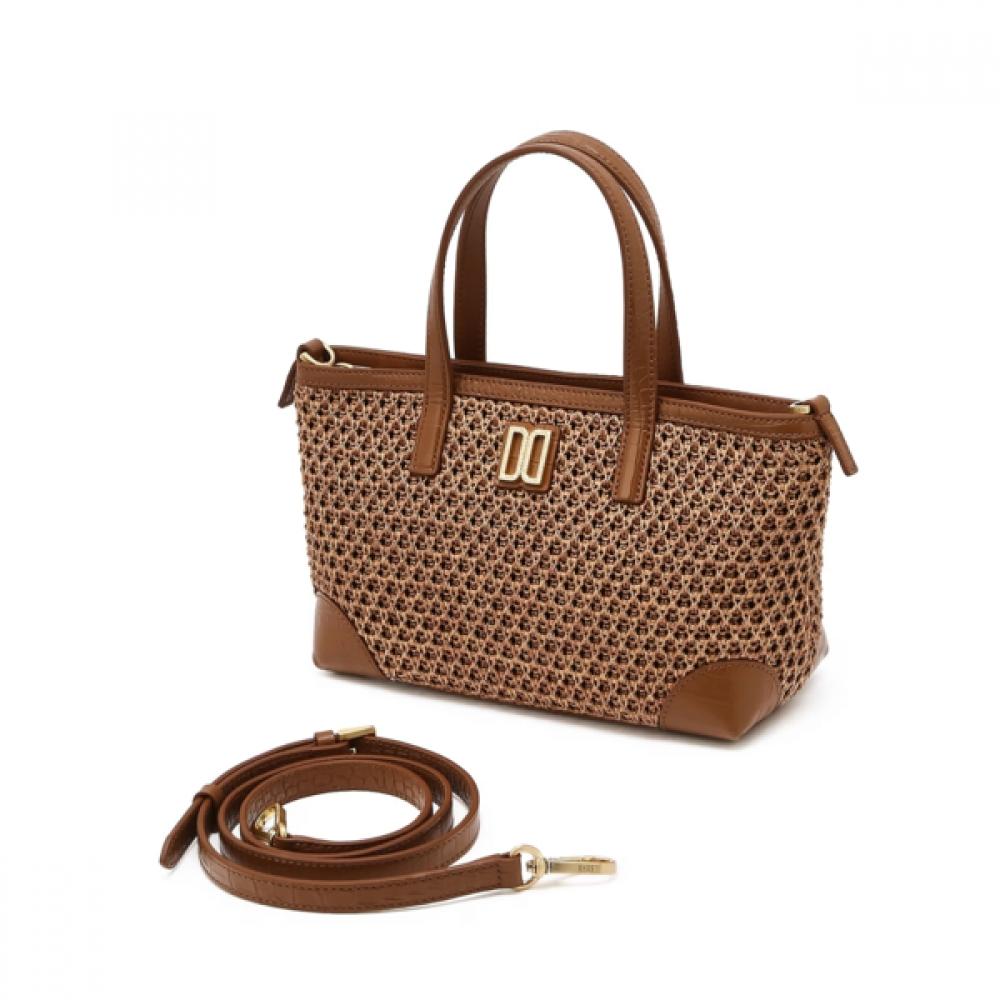 Daks Brown Dd Logo Leather Tote Bag Dcba6e080w2