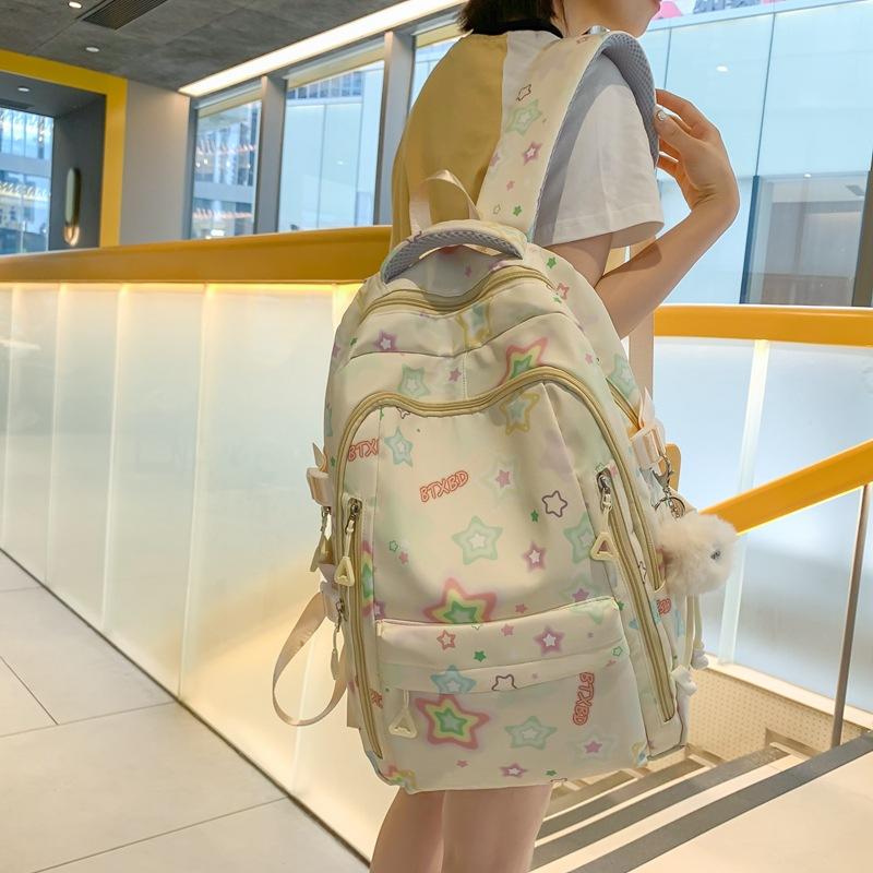 New Japanese and Korean Ins Exquisite Five-pointed Star Large-capacity Junior High School High School Student Schoolbag Backpack