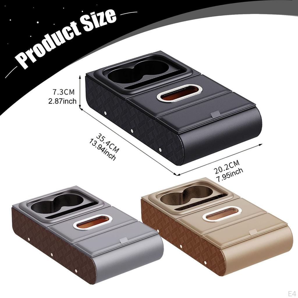 Car Armrest Storage Box Arm Rest Cover Separation System Organizer Tissue for Auto Truck