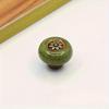 2 Pieces Colored Ceramic Cabinet Knobs, Leopard Glass Round Single Hole Pulls with Mounting Hardware for Closets, Drawers, Wine Cabinets