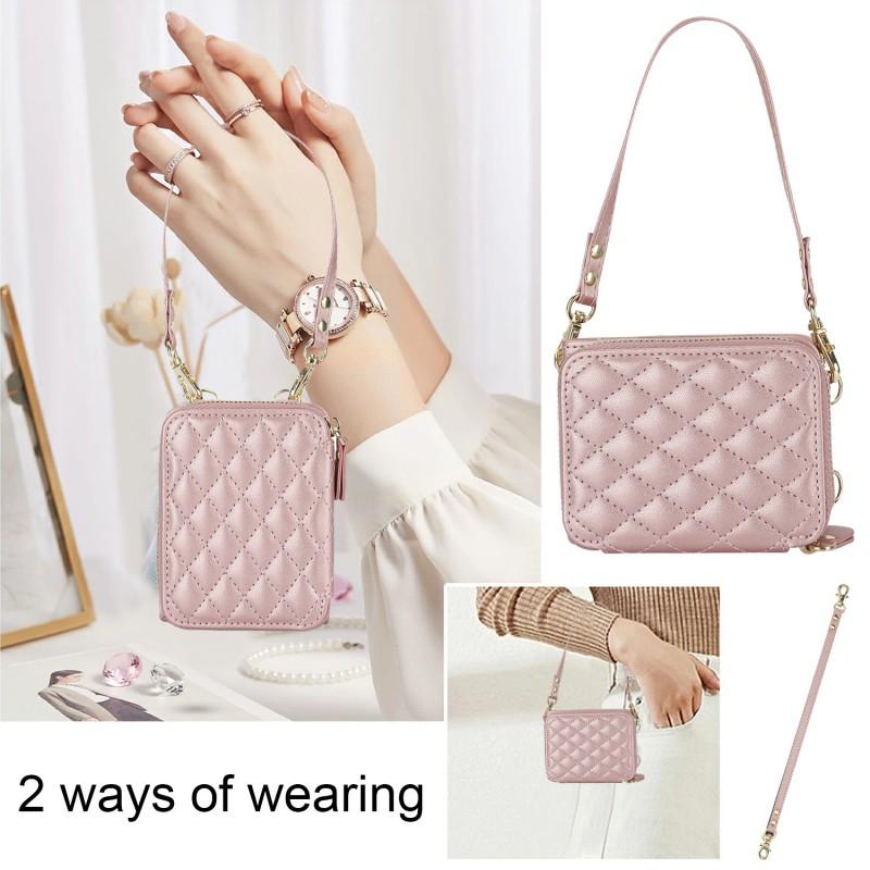 Stylish Crossbody Phone Case Galaxy Z Flip 7 8 Moto G60 With Chain Strap Grid PU Leather Wallet Style