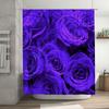 Luxurious Deep Blue Rose Shower Curtain Extra Large Printed Fabric Bath Decor For Home Bathroom