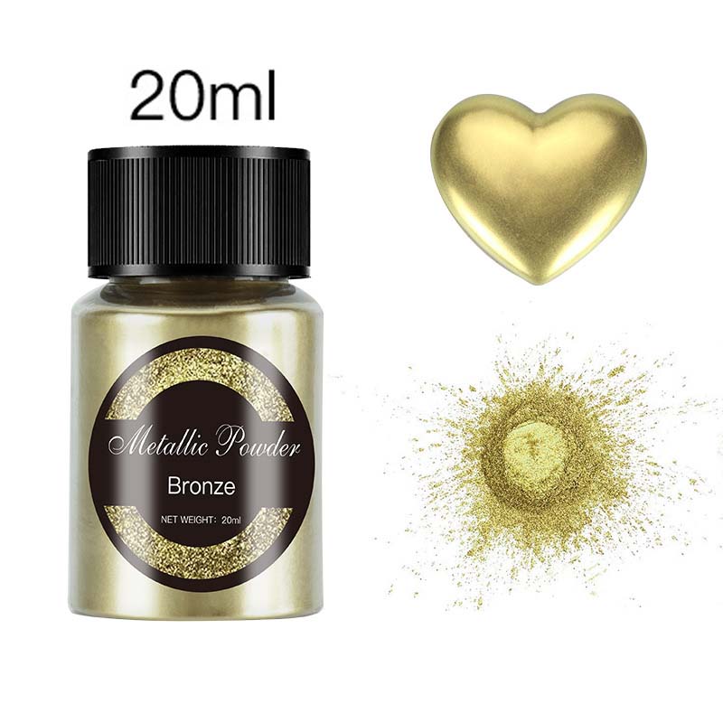 20ml Metallic Powder UV Resin Pigment DIY Crystal Epoxy Resin Mold Dye Gold Pearlescent Colorant For Jewelry Crafts Making