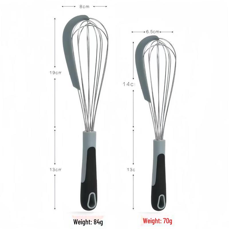 Ru Han Silicone & Stainless Steel Manual Whisk with Scraper