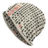 1pc Men's Chinese Calligraphy Knit Hat - Bohemian Street Style Black Suitable for - Wear, Stretch Fit with Chinese Characters, Machine Washable Lightw