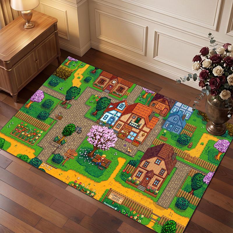 Stardew Valley Teppich Weich Dick Rutschfest Boden Teppich für Schlafzimmer Wohnzimmer Heimdekoration