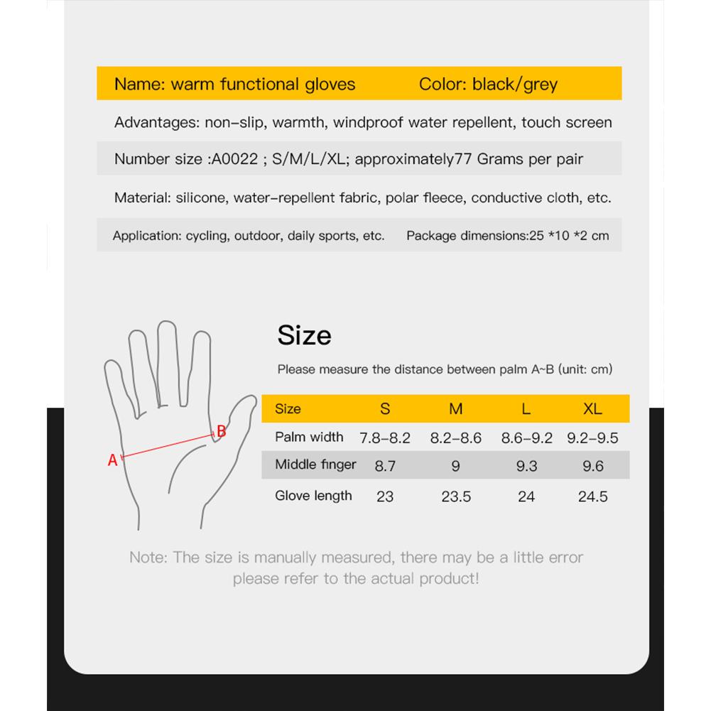 Men Women Outdoor Cycling Gloves Autumn Winter Thickened Warmth Breathable Touchscreen Windproof Anti-slip Mitt For Driving Skiing
