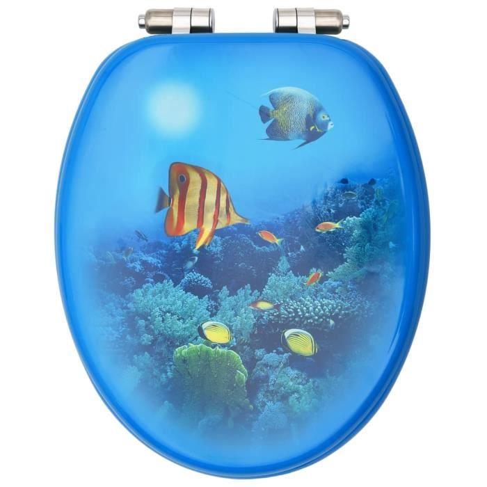 VidaXL WC Seat with Soft-Close Lid MDF Seabed