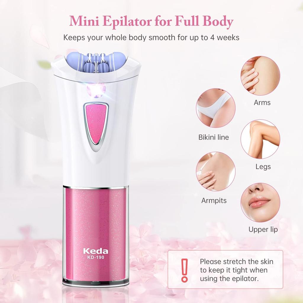 Smooth Glide Epilator for Women - Electric Facial & Body Hair Remover, Portable Bikini Trimmer