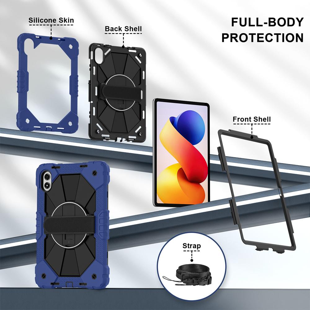 Silicone+PC Tablet Cases for 12.1'' Xiaomi Redmi Pad 2 Pro/Poco Pad M1 Case Shockproof Cover Fundas Rotating Stand Shell