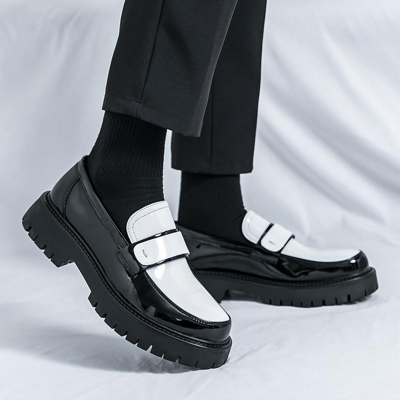 Fashion Fashion High-quality Loafers Men Round Head Shoes Business Formal Designer Leather Shoes Slip-on Thick Soled Party Wedding Shoes