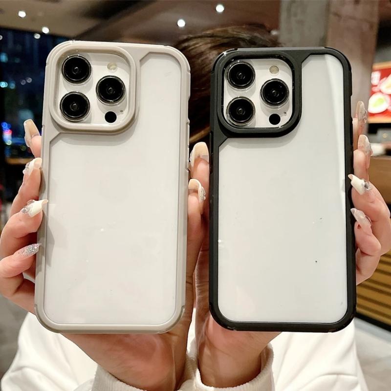 Luxury Shockproof Clear Phone Case For iPhone 15 14 Plus 11 12 13 Pro Max 13 Rugged Soft Silicone Bumper Transparent Hard Cover