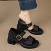 Roman Style Sandals Women's 2026 New Summer Outdoors Wear Casual Heightened Block Heel Shoes