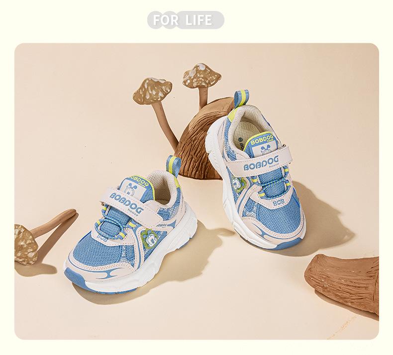Babudou Kids' 2023 Autumn Mesh Breathable Velcro Toddler Sports Shoes