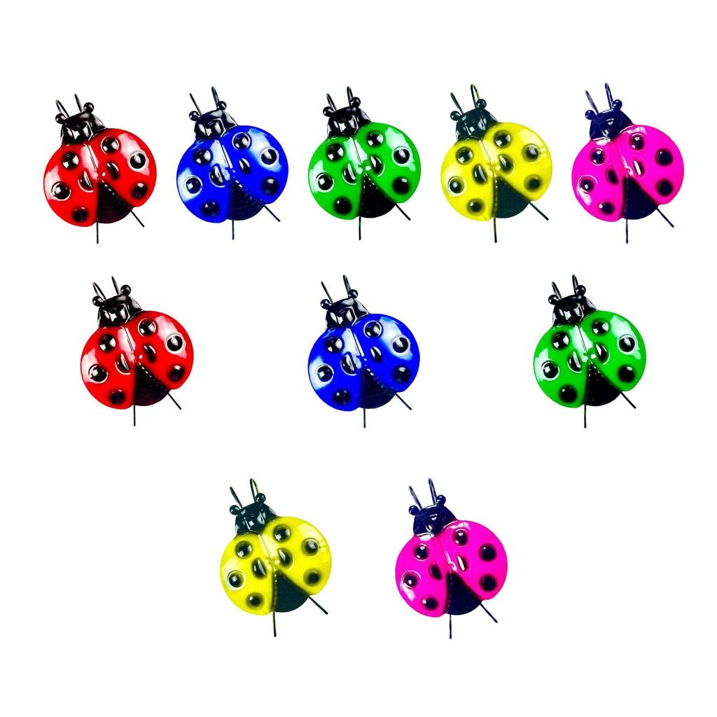 Ladybug Wall Decoration Lawn Ornament Metal Garden Yard Art Decorative Wall Sculpture for Terrace Outside Home Fence Indoor