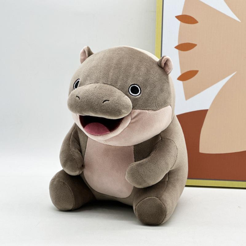 Cute Baby Hippos Moo Deng Plush Cushion Hippopotamus Plushie Kawaii Influencer Animal Cartoon Stuffed Pillow