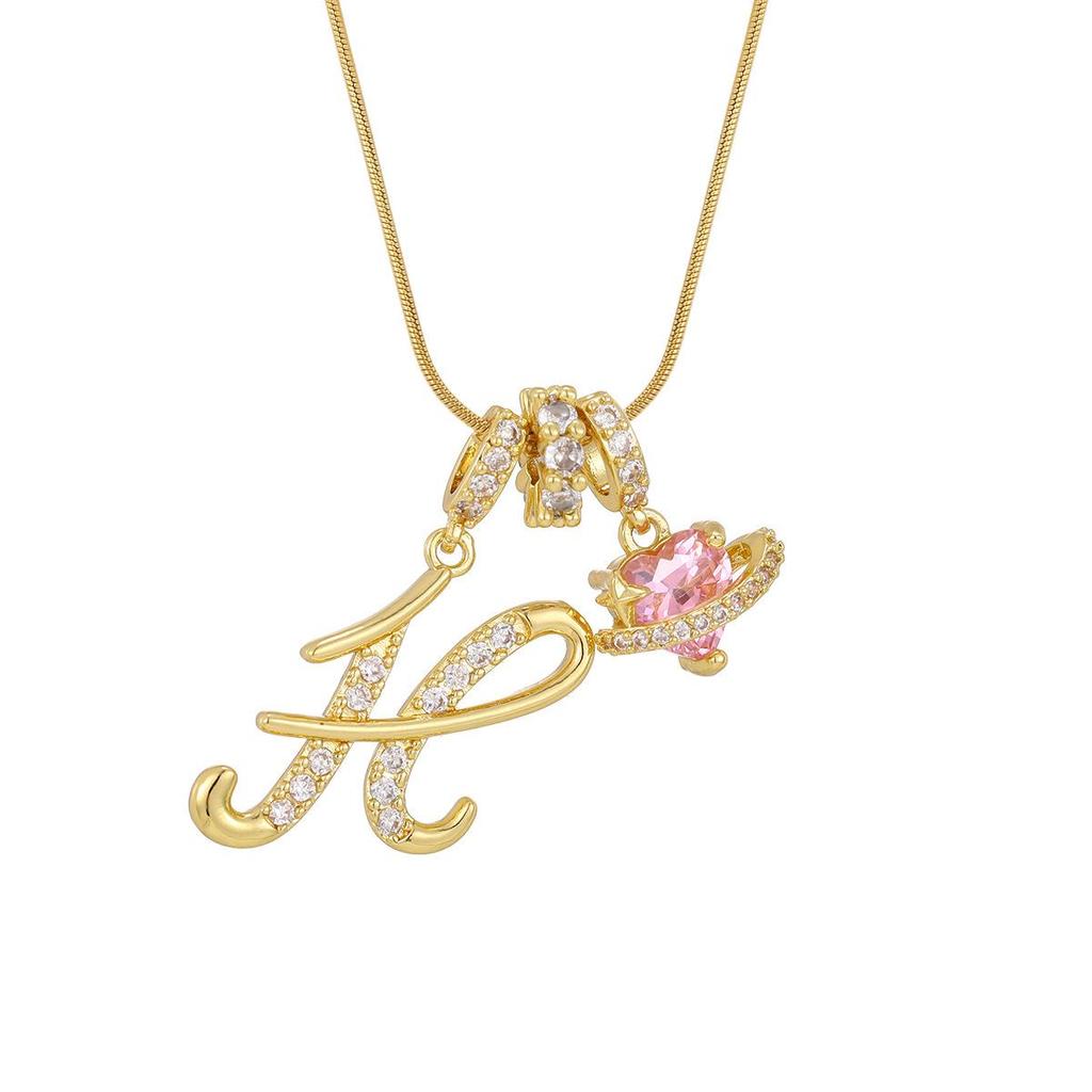 Dopamine 26-Letter Necklace: Light Luxury Collarbone Chain for Women