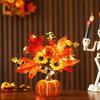 Simulated Flowers Halloween Table Decor Handmade Artificial Eucalyptus Leaves Vase  Home Decoration