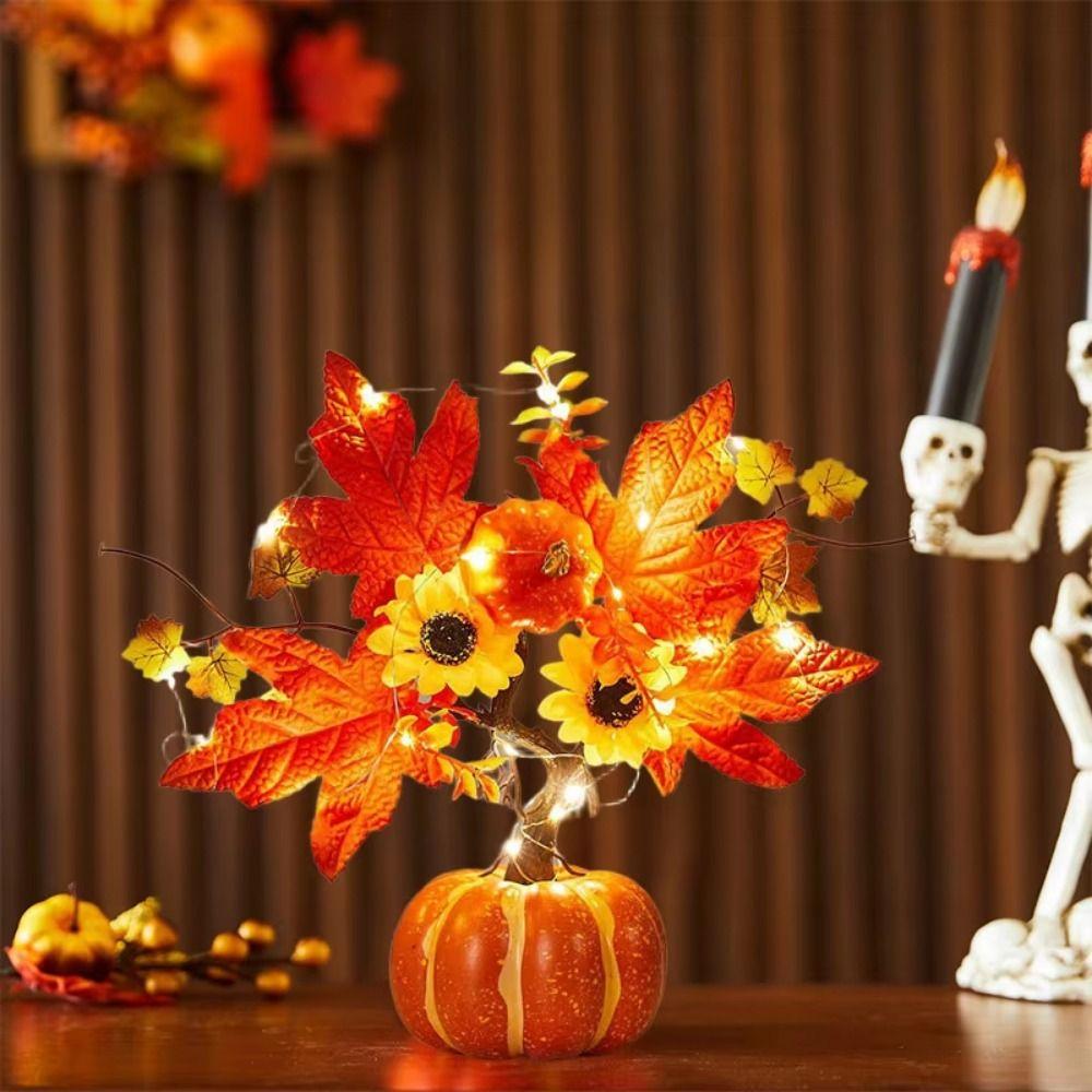 Simulated Flowers Halloween Table Decor Handmade Artificial Eucalyptus Leaves Vase  Home Decoration
