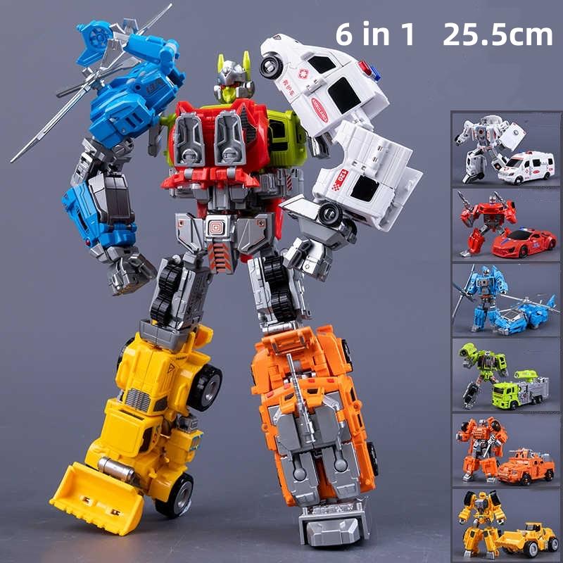 Baohaixing MINI 21CM New Transformation Toys 6 In 1 Devastator Action Figure Robot Engineering Vehicle Model Gift Child Kid
