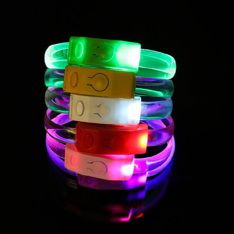 10pcs Plastic LED Bands for Parties Flashing Light Up Wristband Ornament Multicolors Wrist Decoration for Children