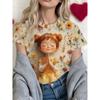 Casual Loose Fit Round Neck Short Sleeve T-Shirt With 3D Dog Print Women Men 2025