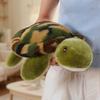 Camouflage Color Green Tortoise Plush Toy Stuffed Aquatic Animal Pillow Soft Back Support Plushie Home Sofa Chair Decor Gift