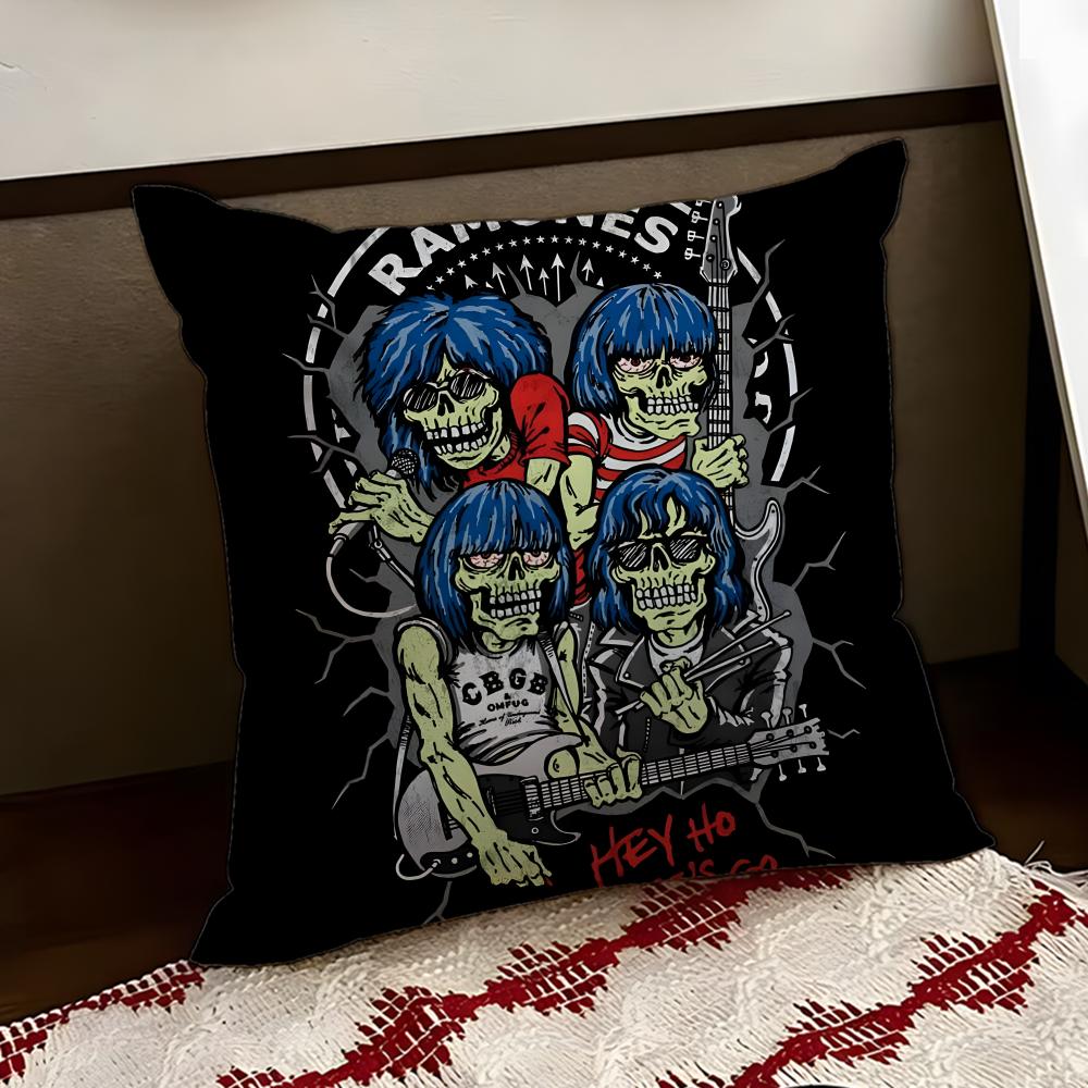 Band RRamones Cushion Cover Reversible Soft Durable Pillow Cover Home Car MultiScene Use for Daily Comfort
