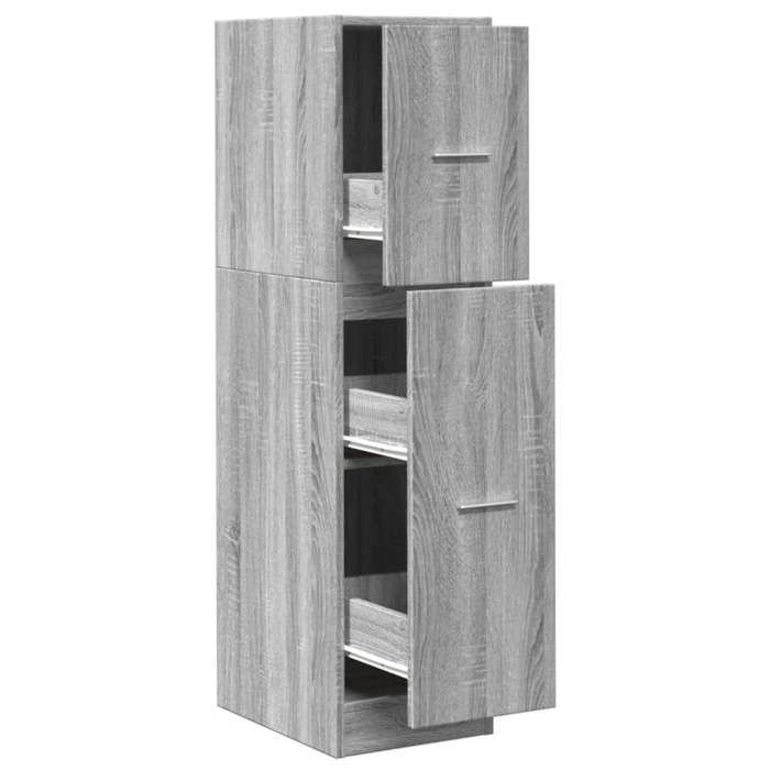 VidaXL Armoire apothicaire sonoma gris 30x41x118 cm bois d'ingénierie, coffre d'apothicaire, meuble d'apothicaire, coffre à 855165