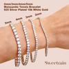Sweetrain Moissanite Tennis Bracelet for Women 18K White Gold Plated S925 Silver Lab Grown Diamond Bracelet with GRA