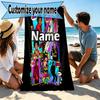 Custom Name Personalized Michael Jackson Print Beach Towel, for Trip Camping Beach Party Home Decor, Birthday Gift for Family & Friends