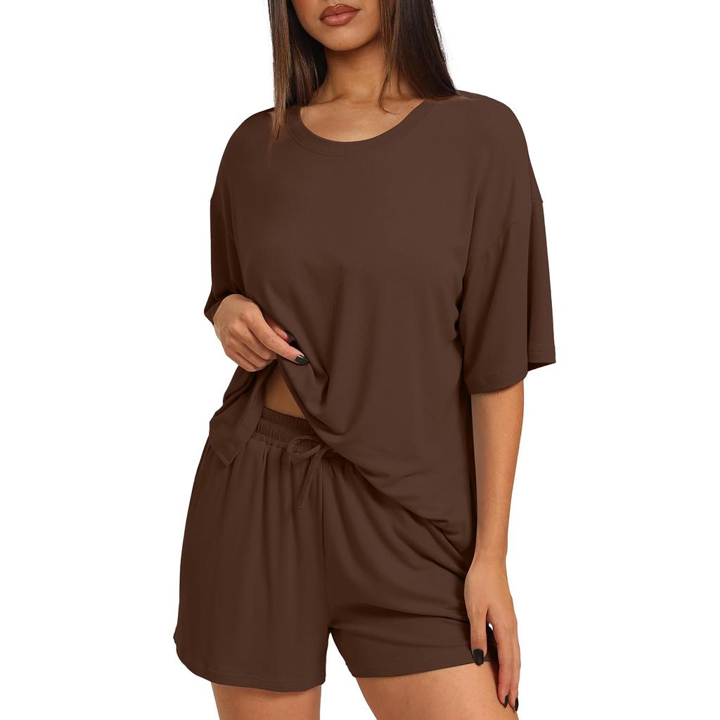 Women's Loose And Fashionable  Casual Short Sleeved Shorts Two-piece Set
