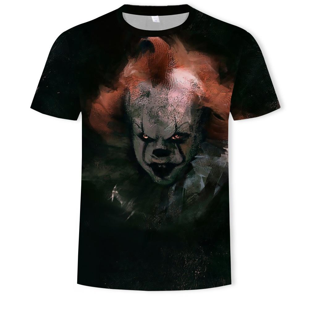 Summer Round Neck 3D Joker Resurrection Night Print Top Fashionable Casual Short Sleeved Men's T-shirts
