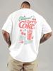 2026 Summer Men's Cherry Coffee Print T-Shirt Stylish and Casual Tee Streetwear Casual Men's and Women's Short Sleeve T Shirt