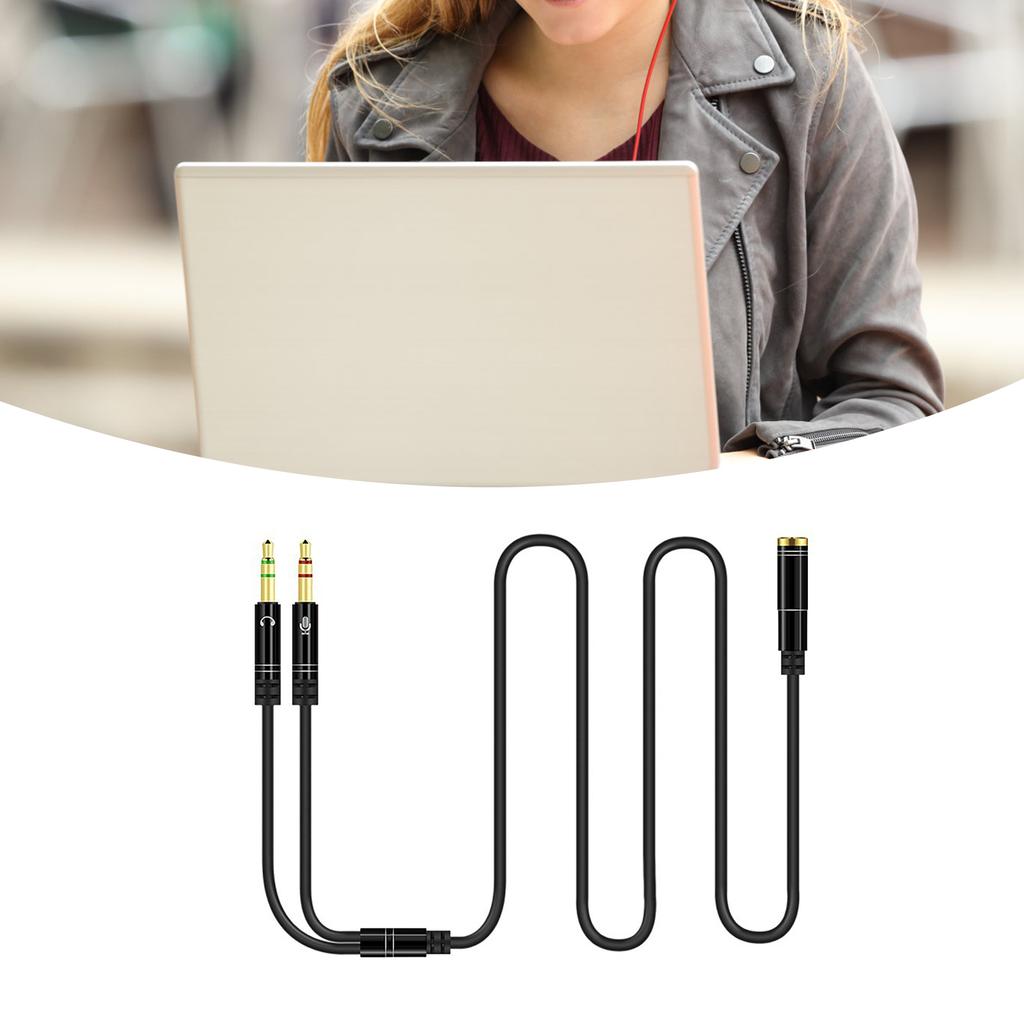 Audio Splitter Cable Distributor Adapter Socket Mobile Phone Headset To Laptop Earphone Microphone