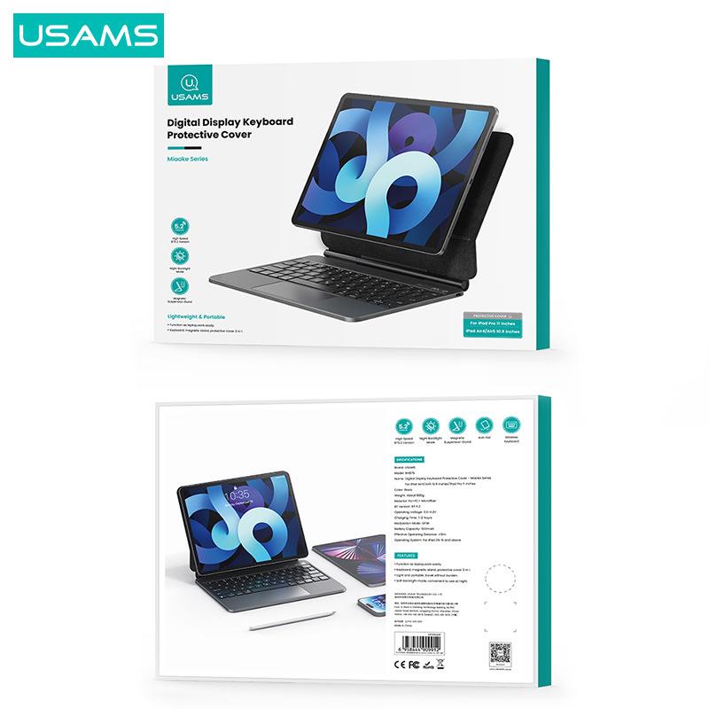 USAMS Keyboard and Protective Cover for iPad Pro 11" & Air 4/5 10.9" with Digital Display