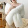 Multi-functional Winter Scarf Women's Faux Fur Shawl, Plush Collar Wrap, Soft Solid Color Breathable Casual Daily Accessory Colder Warm Wrap