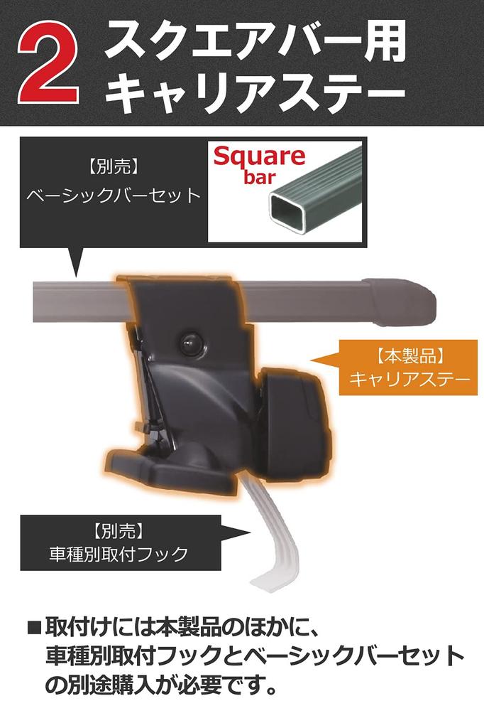 Carmate inno square glattes Dach für Delica Base Basis Drehmoment-Schlüsselmutter-System Dachgrundträger INSUT fahrzeugspezifische Basis, Typ, N-Box, Freed, D5,