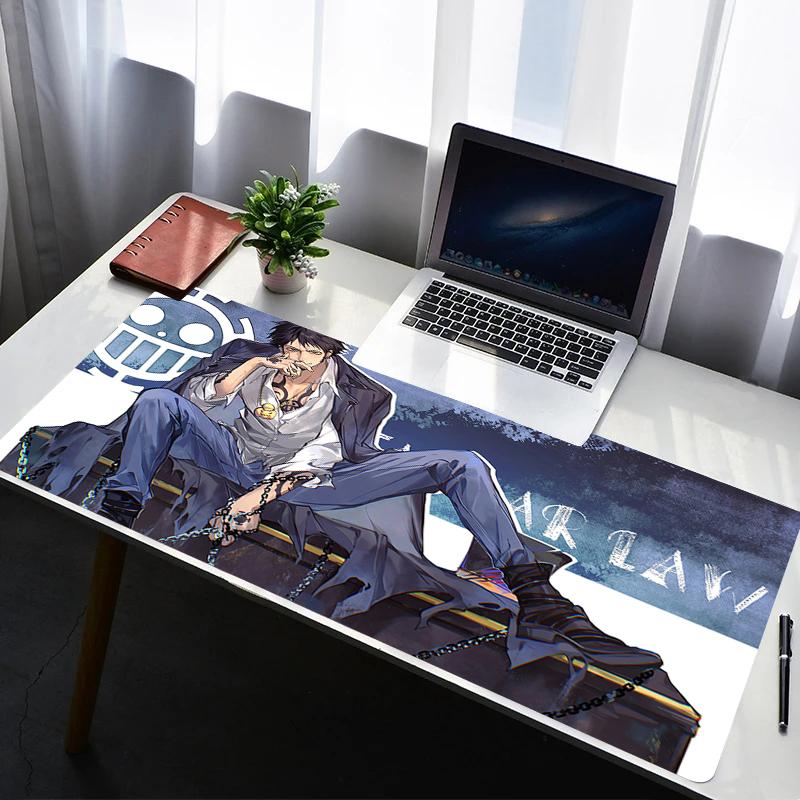 Mouse Pad Office PC Gaming Accessories Keyboard Pad Anime Print Mousepad One Piece Trafalgar D Water Law Laptop Desk Mouse Mat