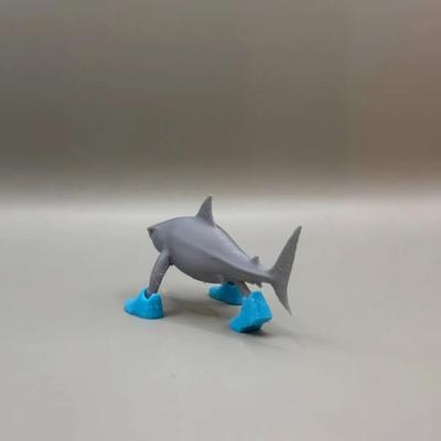 Desk Decor Wear Shoes Sharks 3D Printed Collectible Shark Figurine Toy Shark In Sneakers Statue Shark Meme Figurines