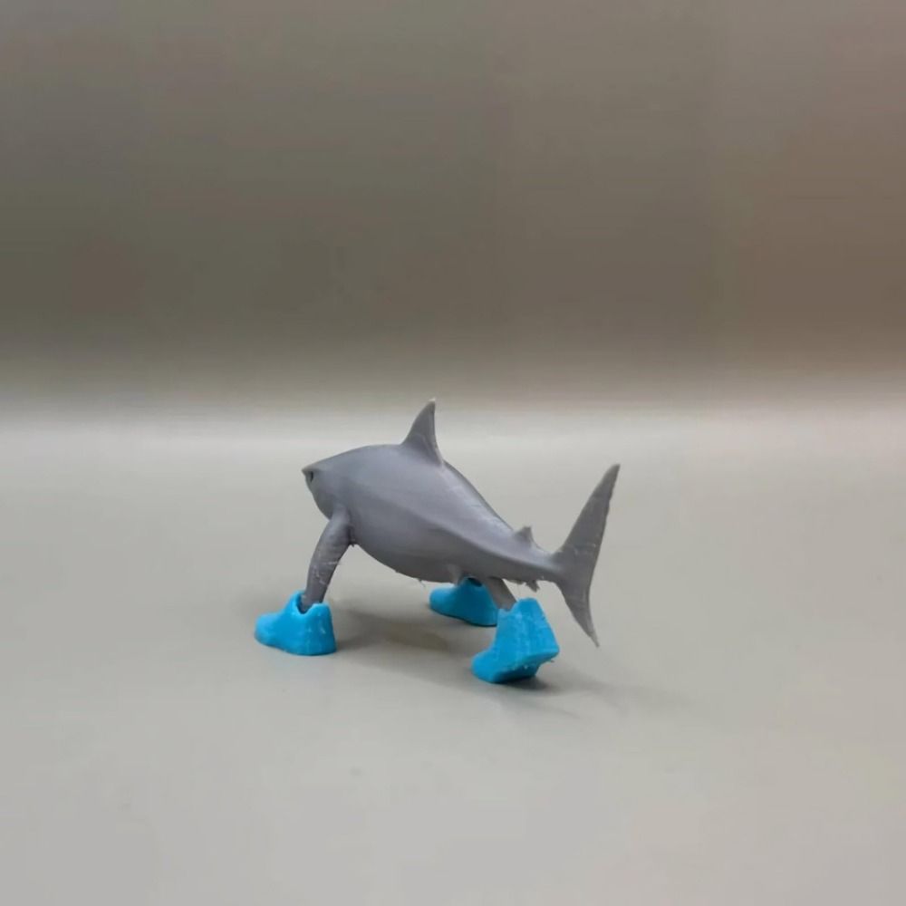 Desk Decor Shark Figurine Toy 3D Printed Shark Meme Figurines  for Colleagues and Friends