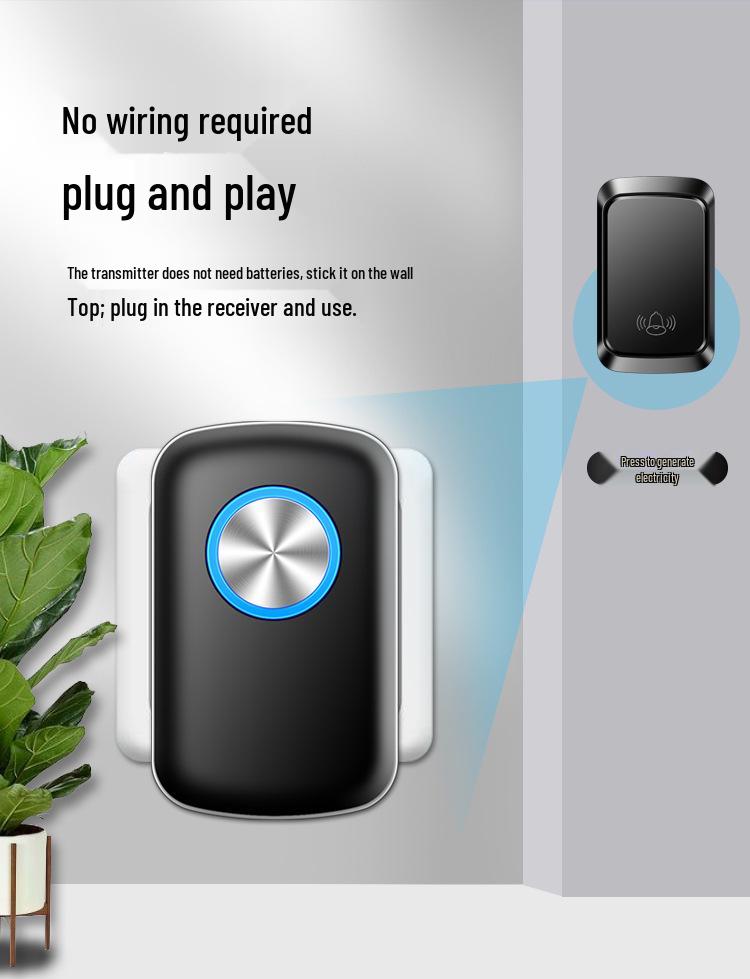 Wireless Self-Powered Waterproof Smart Doorbell with Long-Range Remote Control