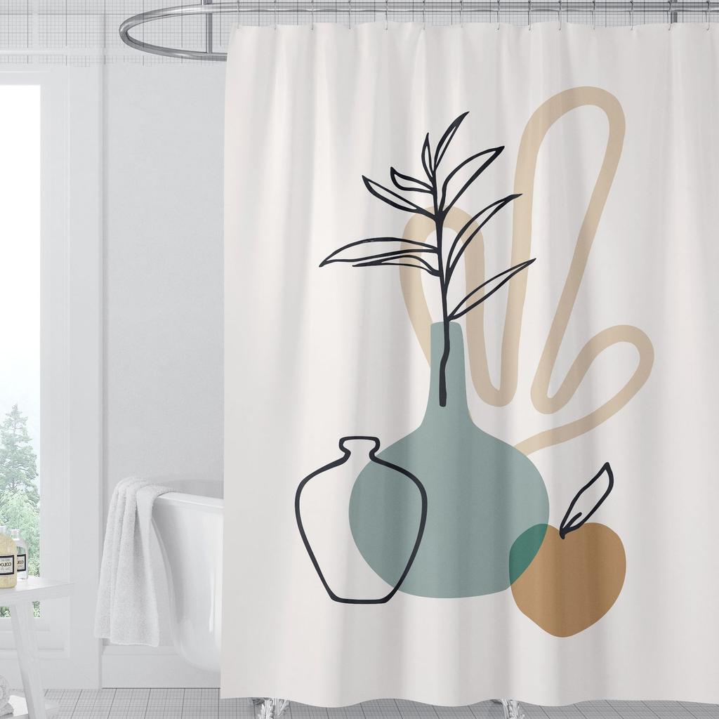 JINRUN Badezimmer verdickter wasserdichter Vorhang, schimmelfester Duschvorhang, Duschtrennwand-Vorhang, Duschvorhang, Badezimmer-Vorhang, kostenlose Perforation