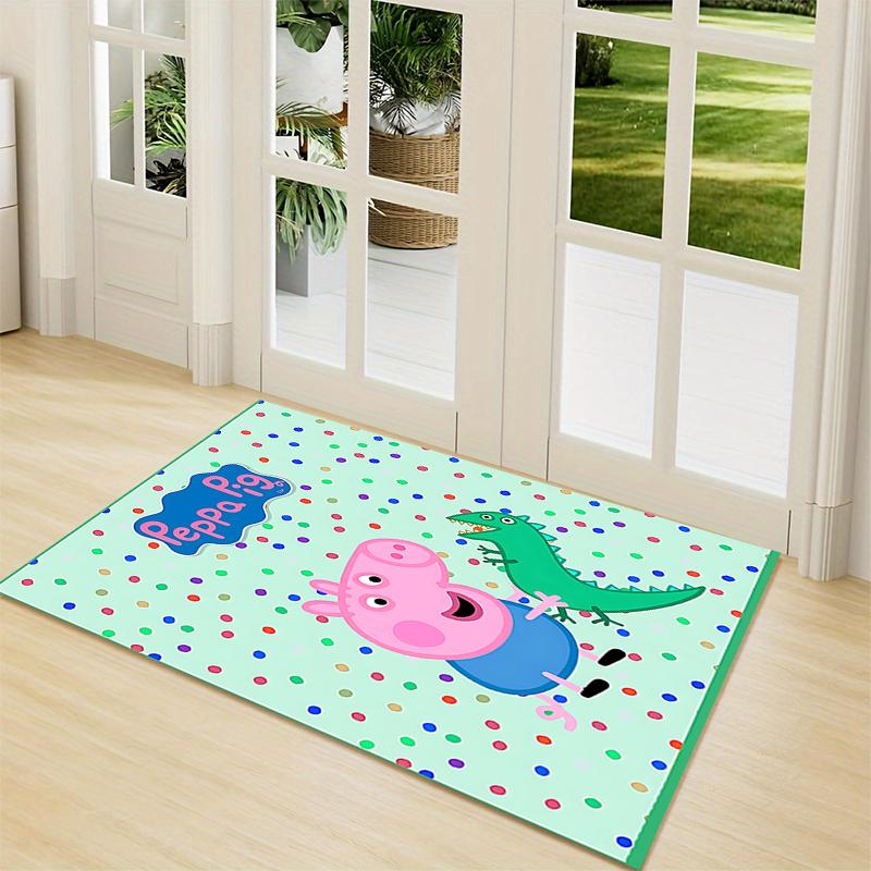 1Pc Peppa Pig'S Playful Day Carpet Rug Customizable Soft Washable Antislip Home Living Room Sofa Mats Personalized Rug 0917107