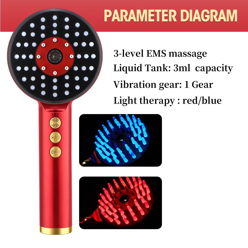 Electric Spray Massage Comb Micro Current Red and Blue Light Nourishing Scalp Nano Atomized Scalp Massager Anti Hair Loss Brush